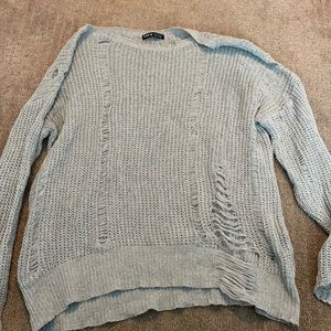 Distressed Sheer Sweater